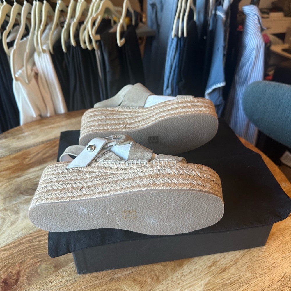 Rag & Bone August Espadrille Platform Sandal Size 37 in Light Sand - Picture 4 of 4